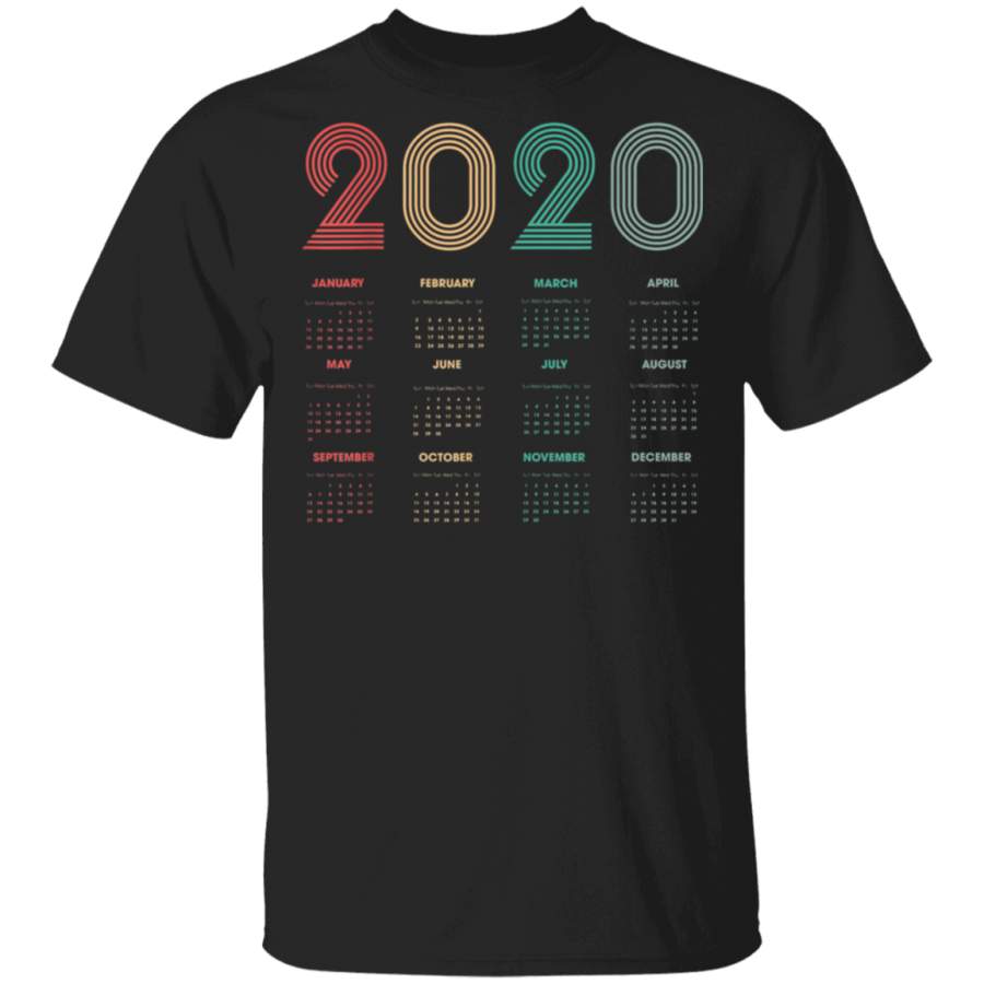 Funny 2020 New Year Calendar Vintage Planner Christmas Shirt G500 Gildan 5.3 oz. T-Shirt