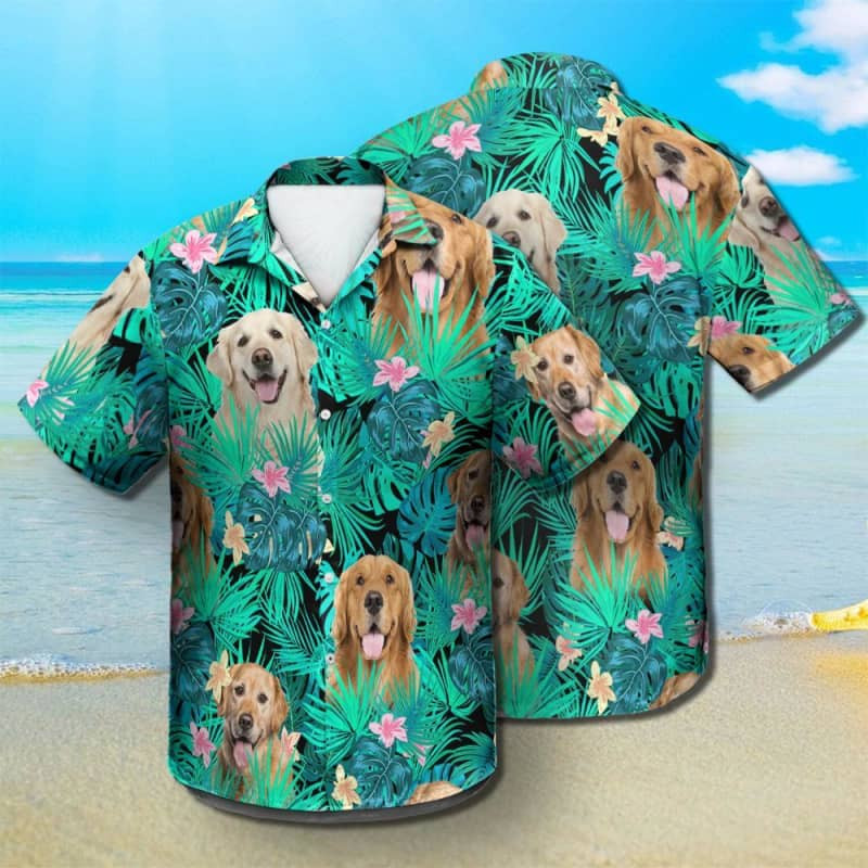 Felacia Golden Retriever Summer Leaves Hawaii Shirt Ha689