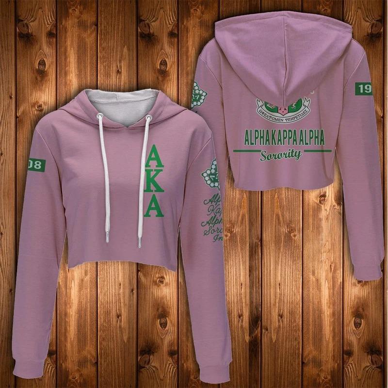 Wonder Print Hoodie – Alpha Kappa Alpha Croptop Hoodie – Erik Style