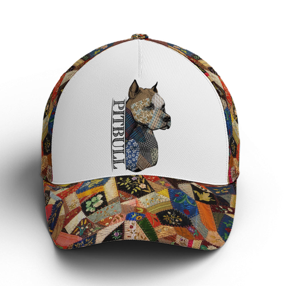 Love Pitbull Patchwork Style Baseball Cap Coolspod