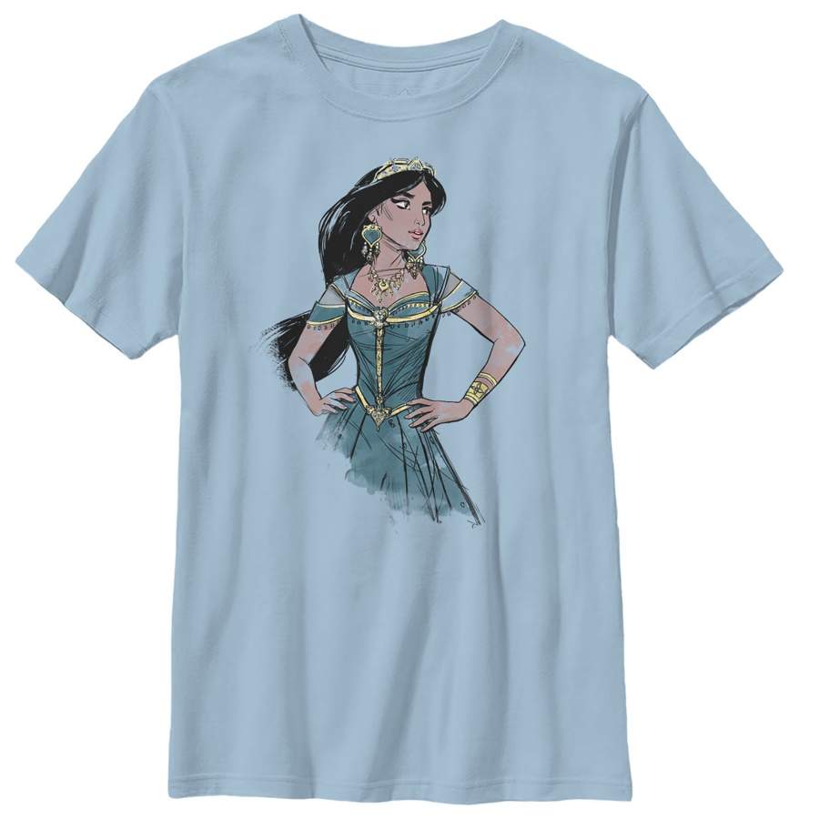 Aladdin Boy’s Jasmine Sketch Profile  T Shirt