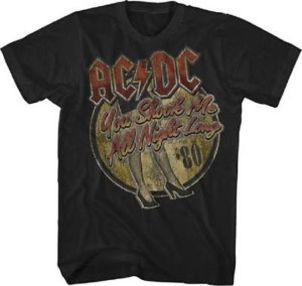 New Acdc You Shook Me All Night Long 80 Classic Rock Tour Band Adult T-Shirt