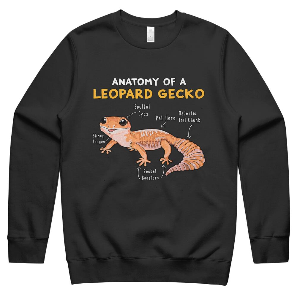 Anatomy Of A Leopard Gecko Funny Gecko Mom Reptile Dad Crewneck Sweatshirt