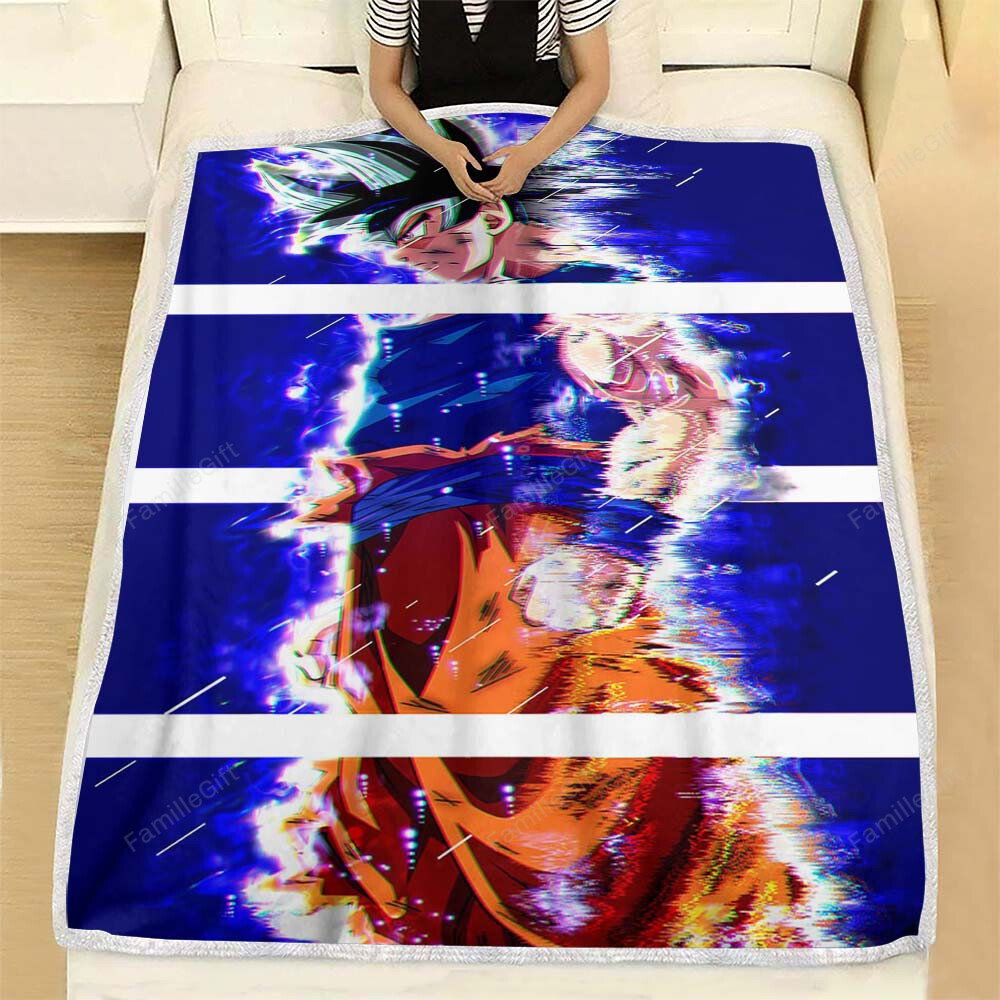 Dragon Ball Super Fleece Blanket - Son Goku Soft Blanket, Warm Blanket Onlytee