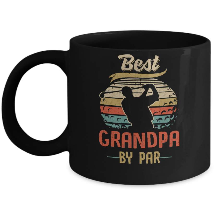 Vintage Best Grandpa By Par Fathers Day Funny Golf Gift Mug