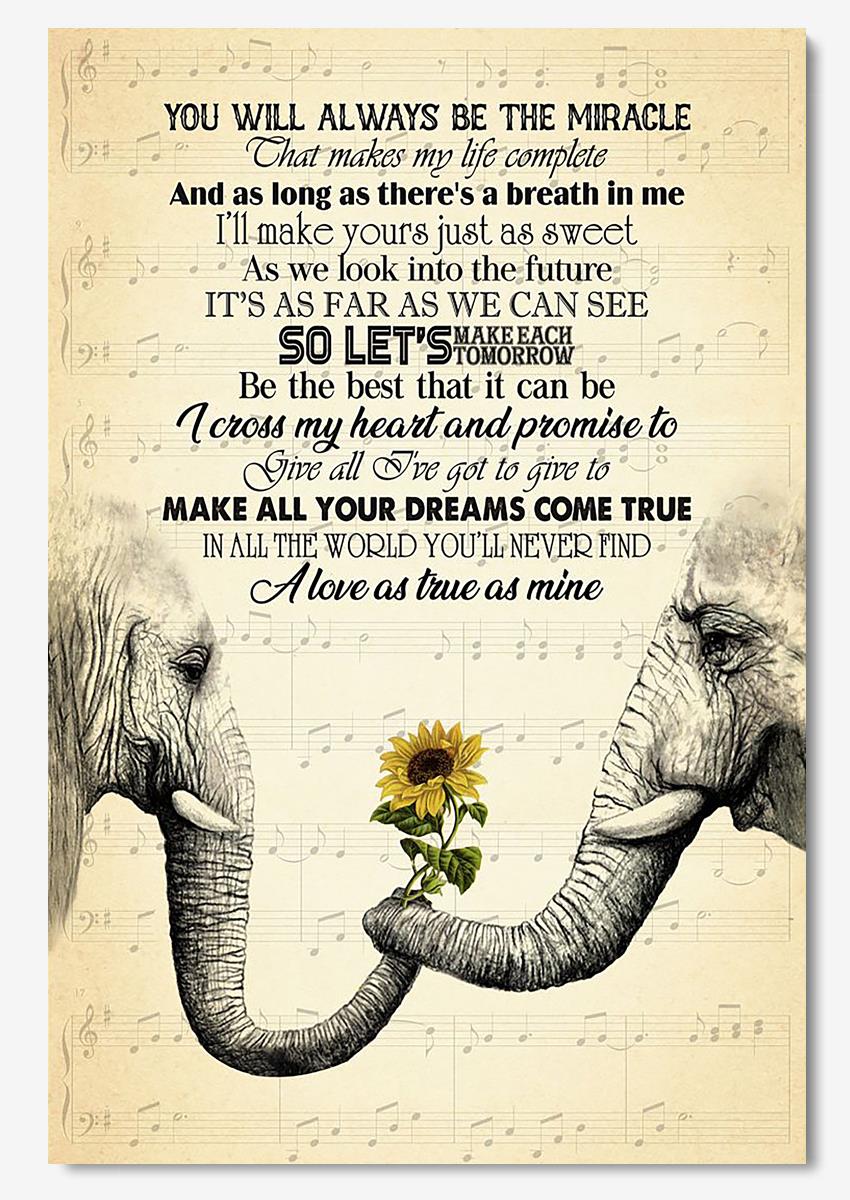 I Cross My Heart Lyrics Elephant Wall Art For Couple Soulmate Valentine Poster