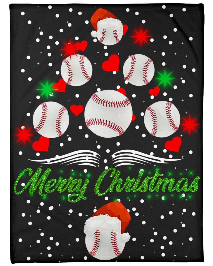 Baseball Merry Christmas Blanket