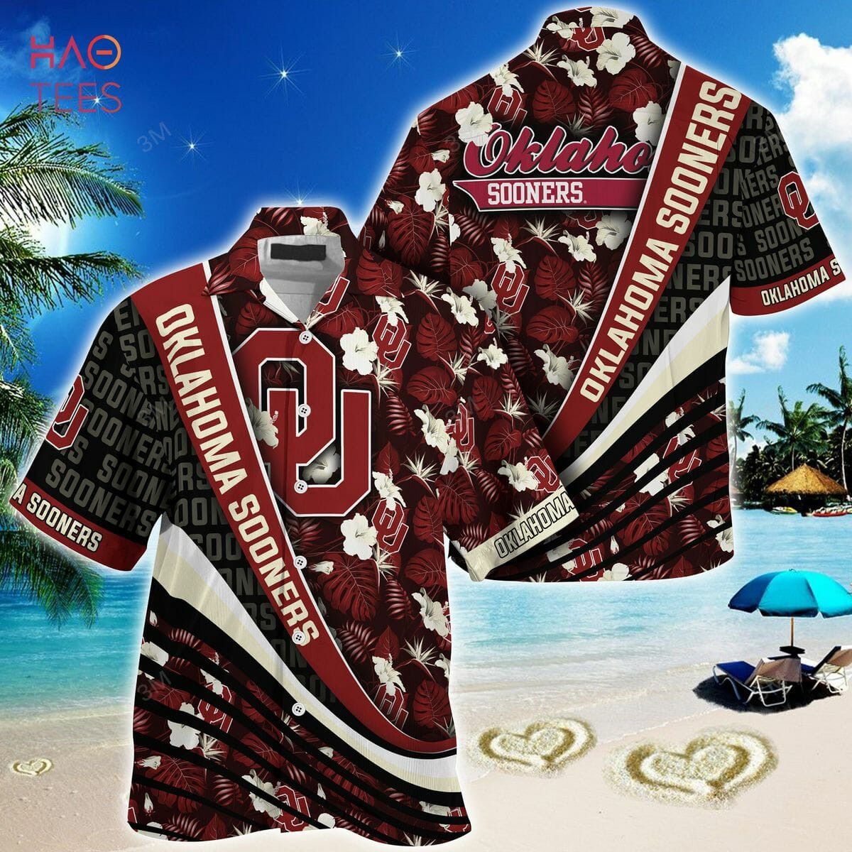 NCCA Oklahoma Sooners Crimson Black Hawaiian Shirt V3 Aloha Shirt