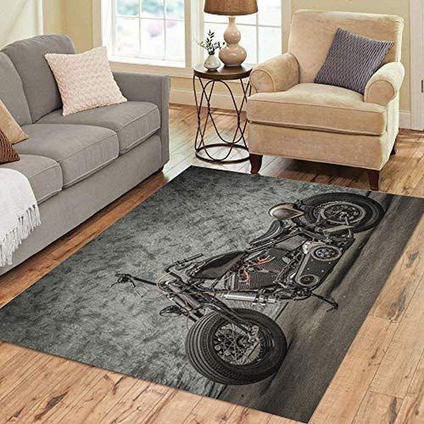 Harley Davidson Motorcycles Area Rug Living Room Carpet Home Floor Decor HD3