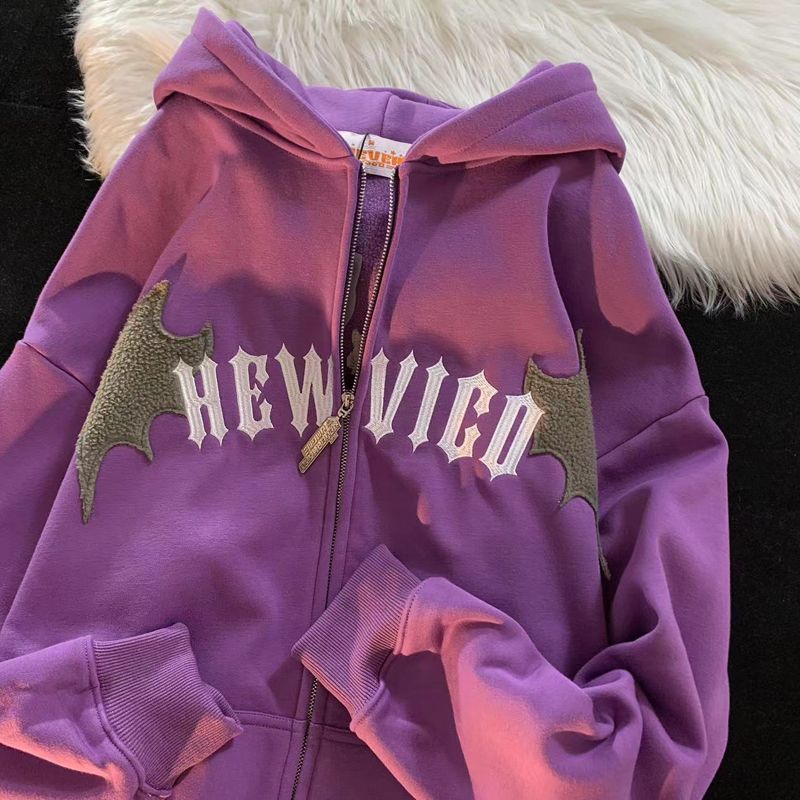 Y2K Streetwear Women Retro Letter Print Zip Up Hoodie Women Harajuku Oversized Hip-Hop Jackets Men Grunge Hooded Gothic Clothes alx