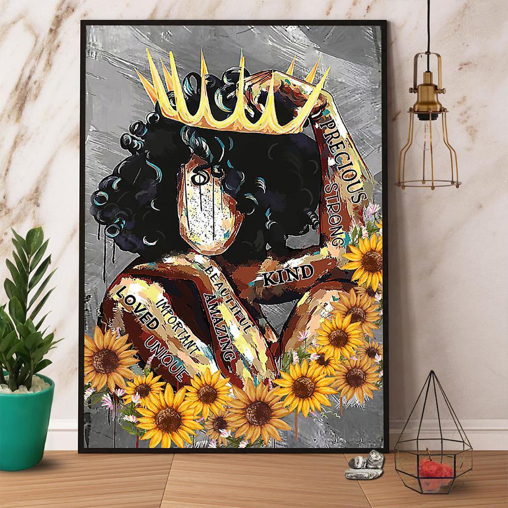 Black Queen Unique Loved Important Amazing Satin Portrait No Frame Canvas Prints Poster Wall Art Decor