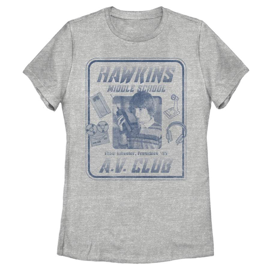 Stranger Things Women’s Hawkins Middle School A.V. Club  T Shirt