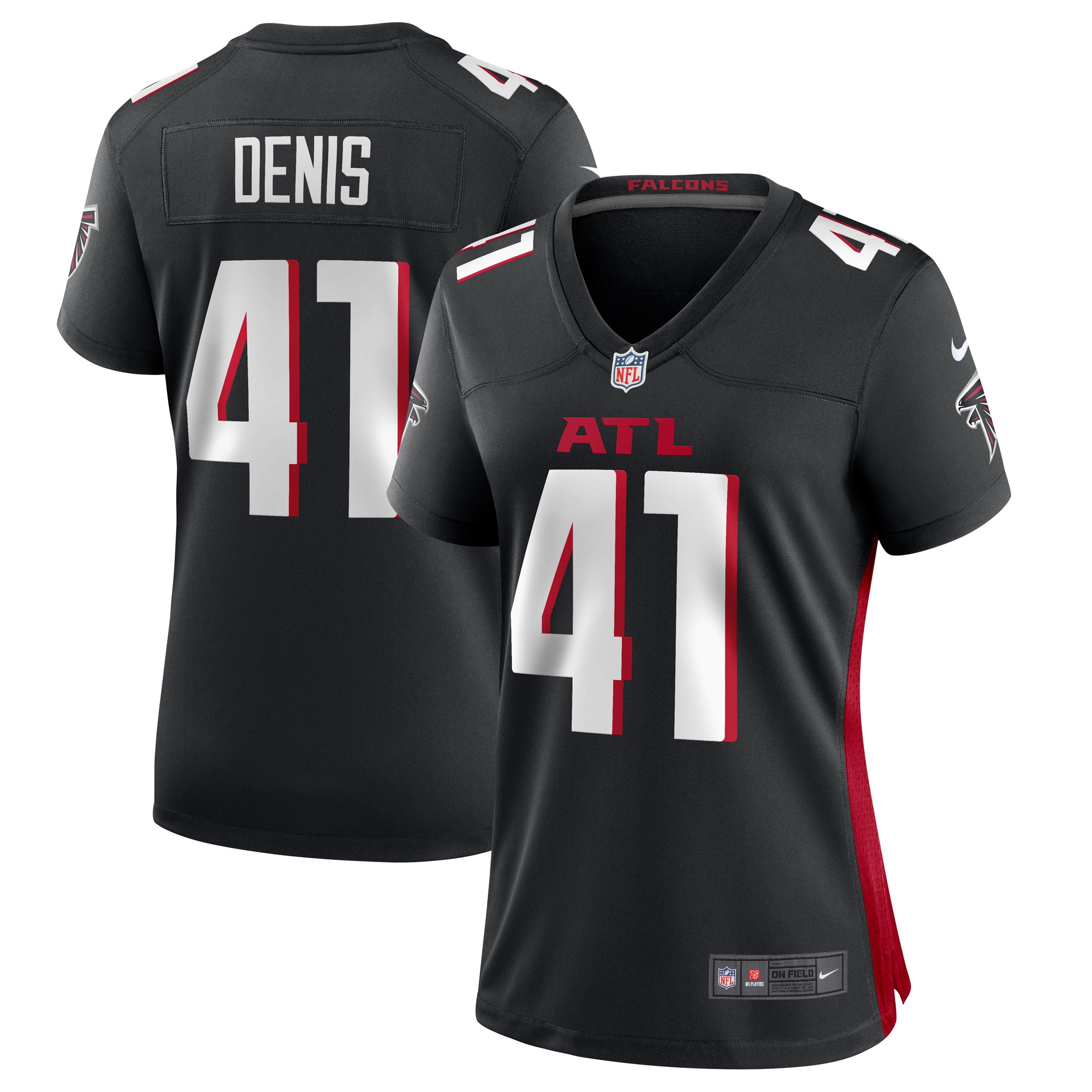 Women’s Atlanta Falcons Lukas Denis  Black  Game Jersey