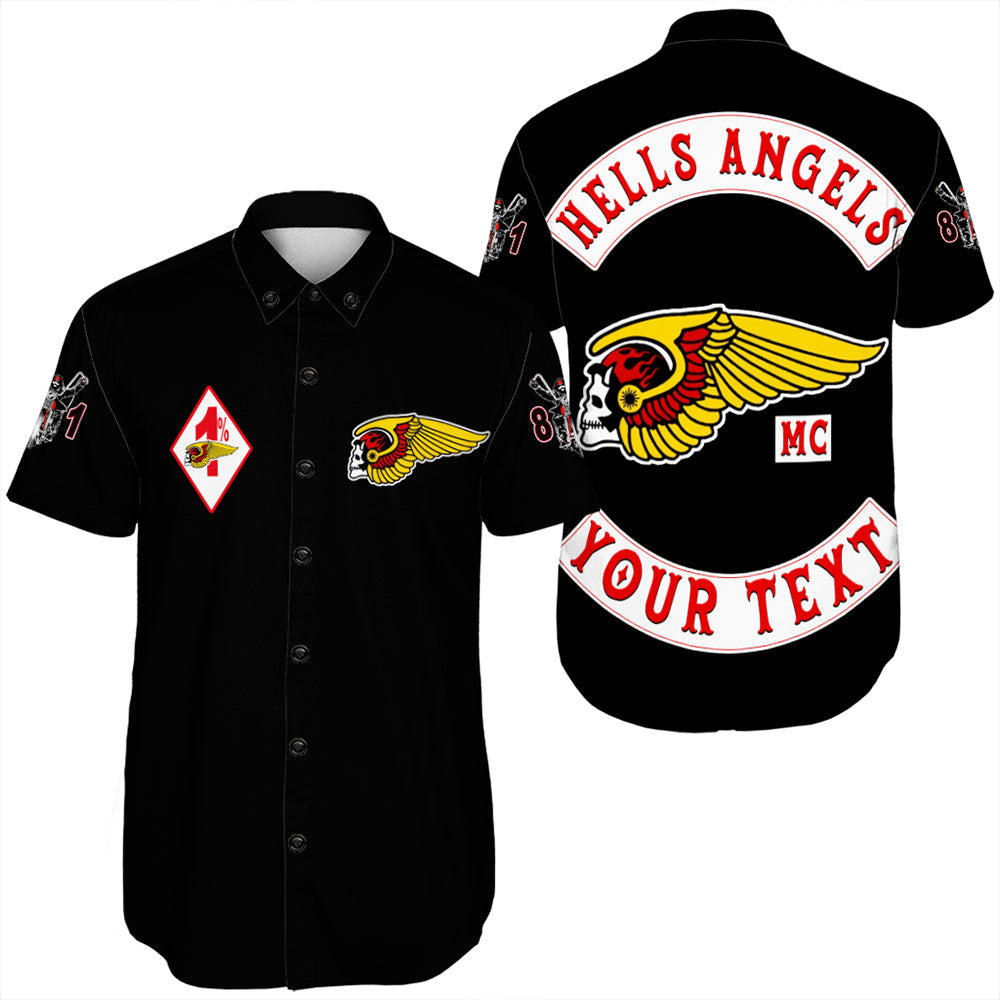 ( Custom Personalized ) Hells Angels Motorcycle Club Short Sleeve Shirt T09