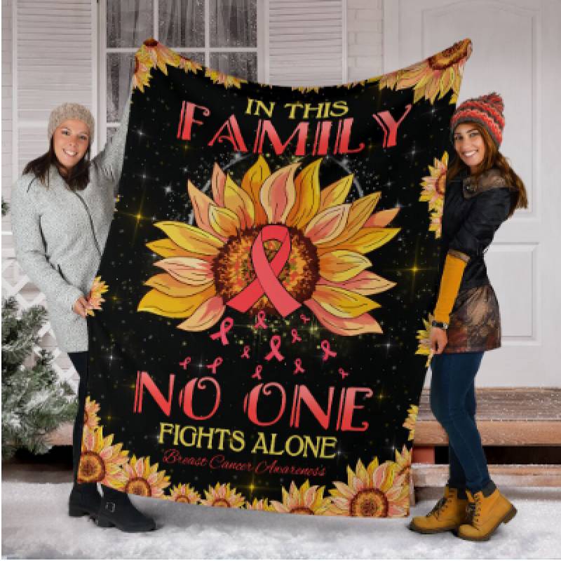 homesweetquilt – In This Family No One Fights Alone fleece blanket, Small, Medium, Large, X-large, hf1308