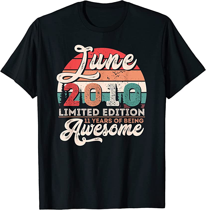 Vintage June 2010 Limited Edition 11 Years Old Birthday T-Shirt