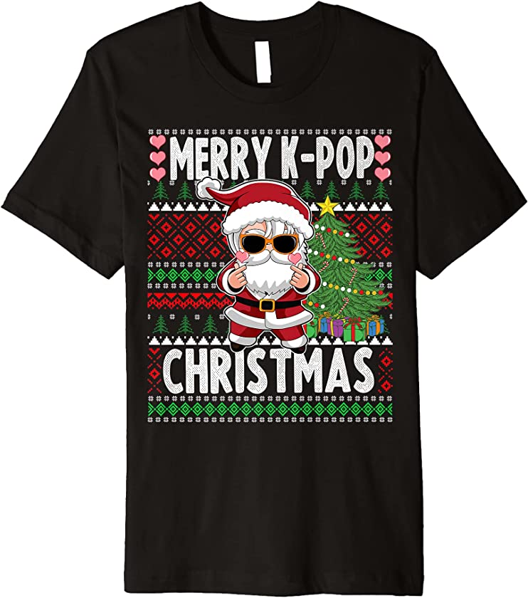 Ugly Christmas Sweater Design K-Pop Santa Premium T-Shirt