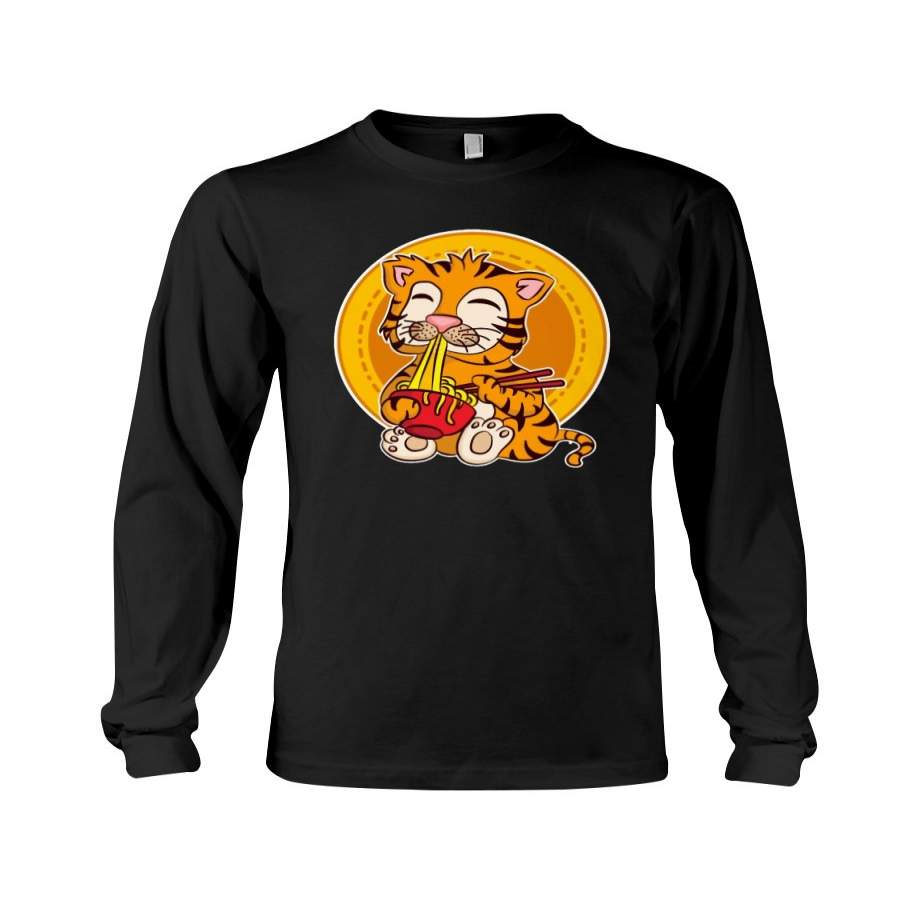 Tiger Ramen Cute Design Foodaholic Gift Unisex Long Sleeve