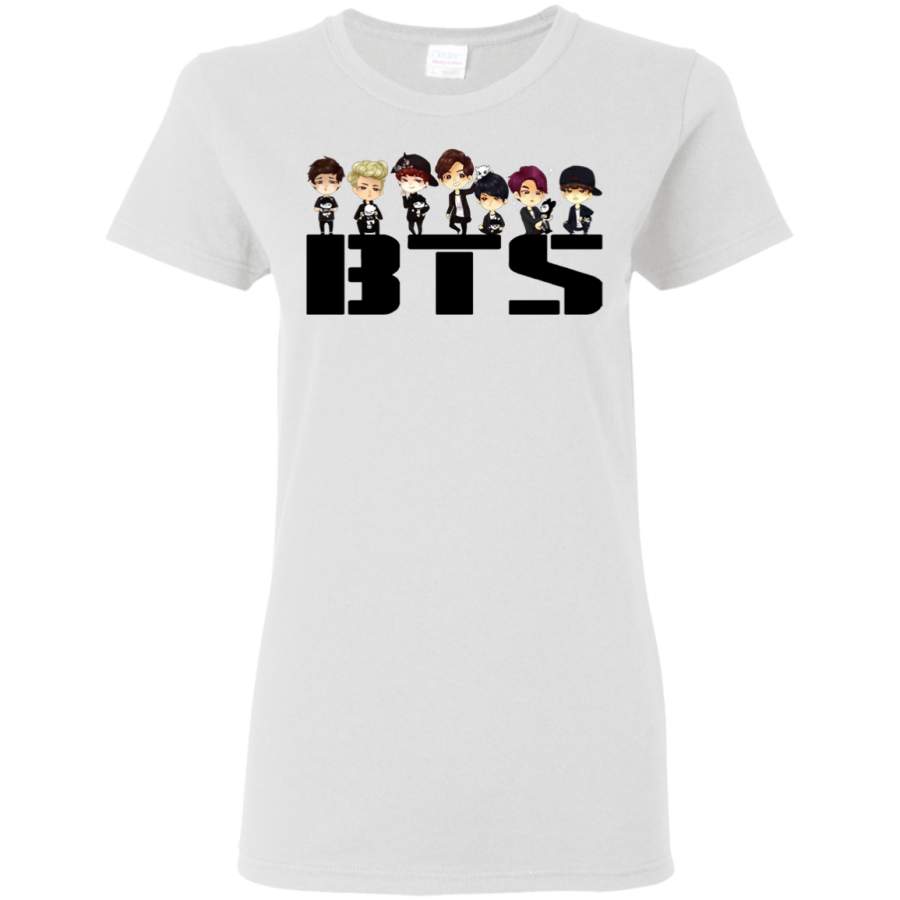 AGR BTS Bangtan Boys BTS CARTOON Womens T-Shirt