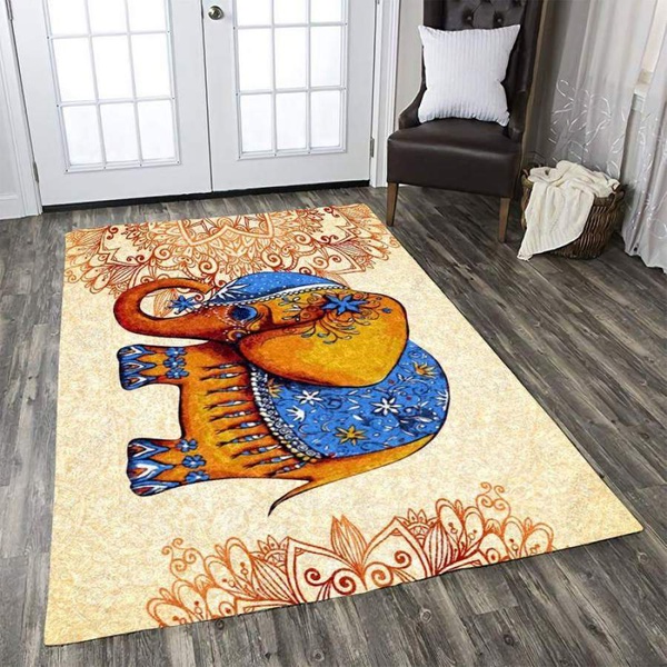 Hippie Elephant Rectangle Rug 26