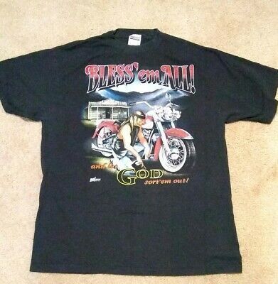 Rare Vtg Living Epistles Harley Inspired Religous Graphic Black Shirt S Shirt