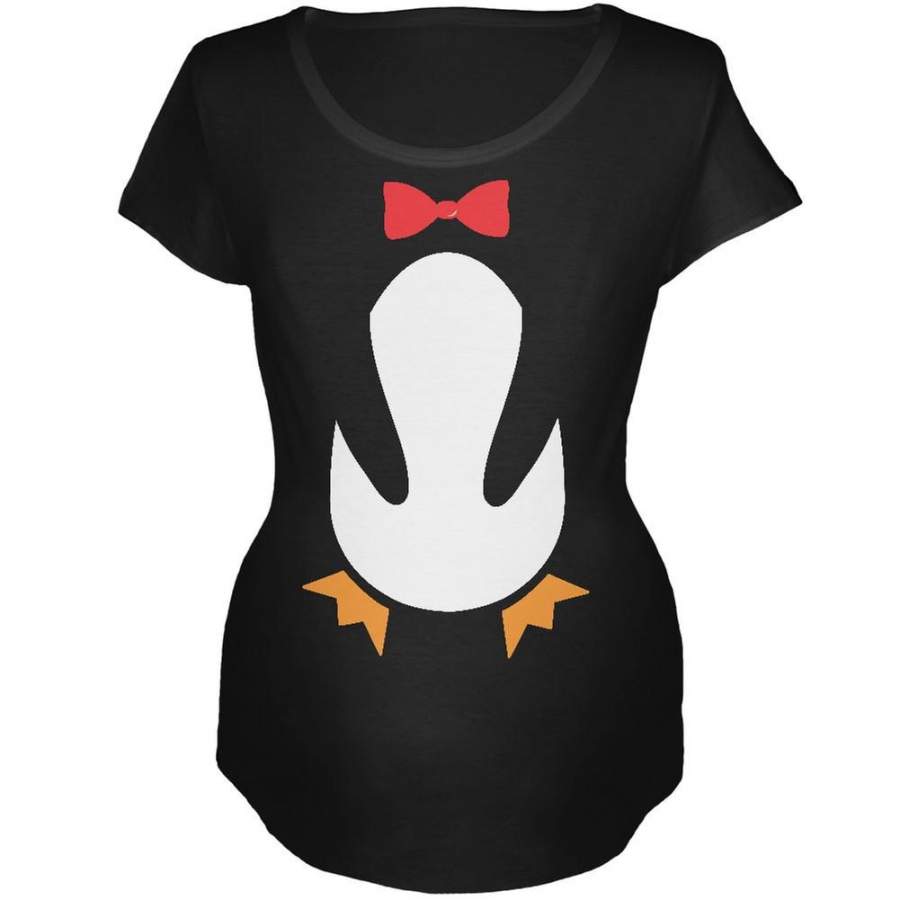 Halloween Penguin Costume Black Maternity Soft T-Shirt