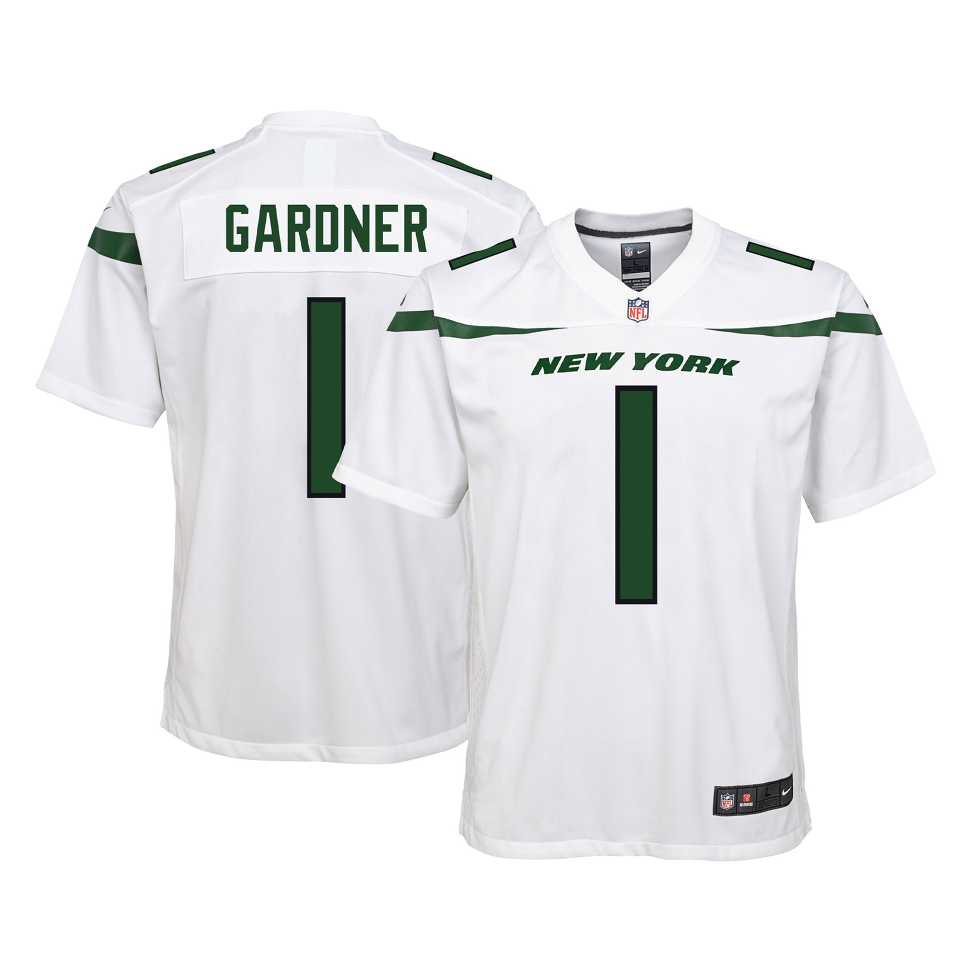 Youth New York Jets Ahmad Sauce Gardner White Game Jersey