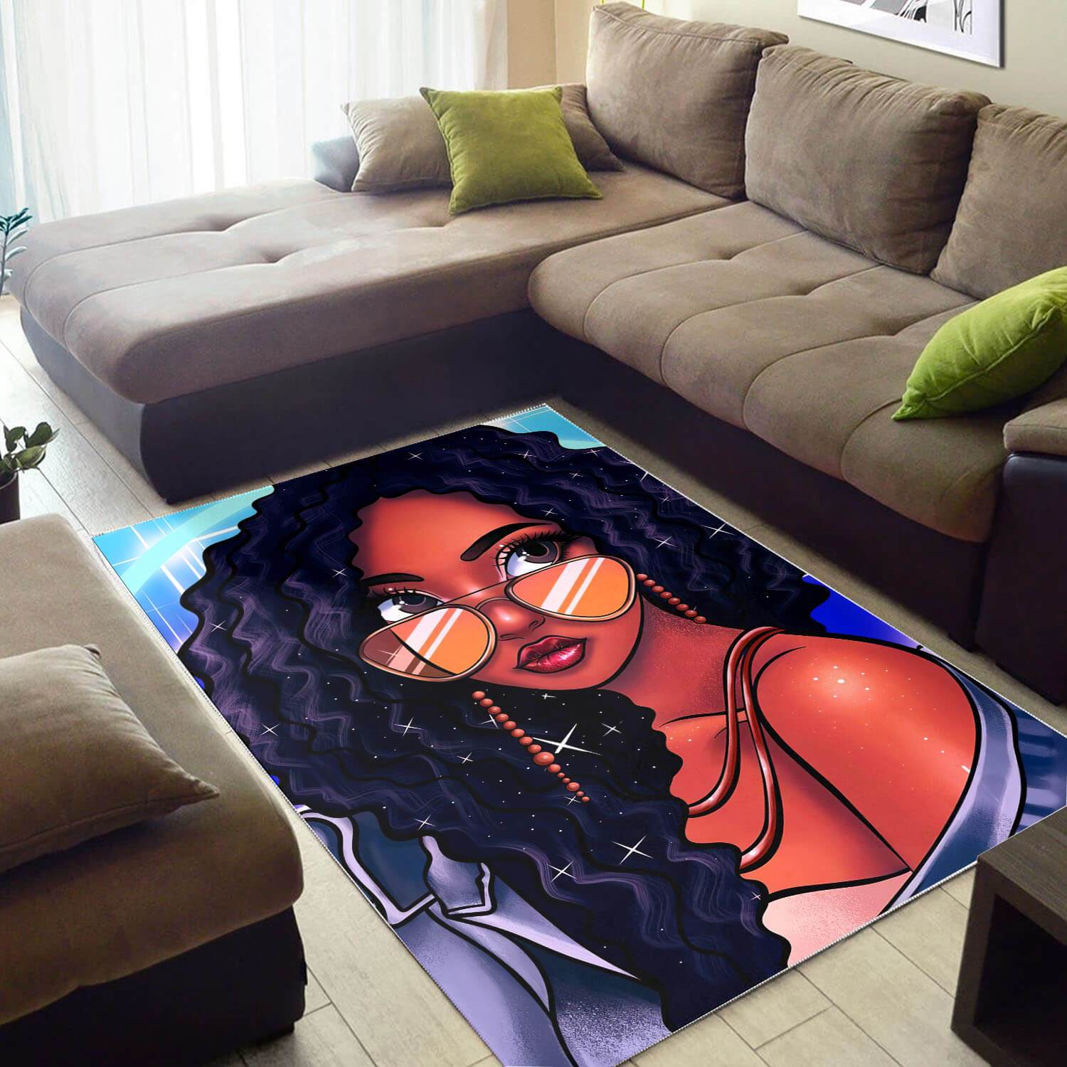 African American Rugs Pretty Girl With Afro African Design Floor Rug Afrocentric Decor Ideas WBG05486