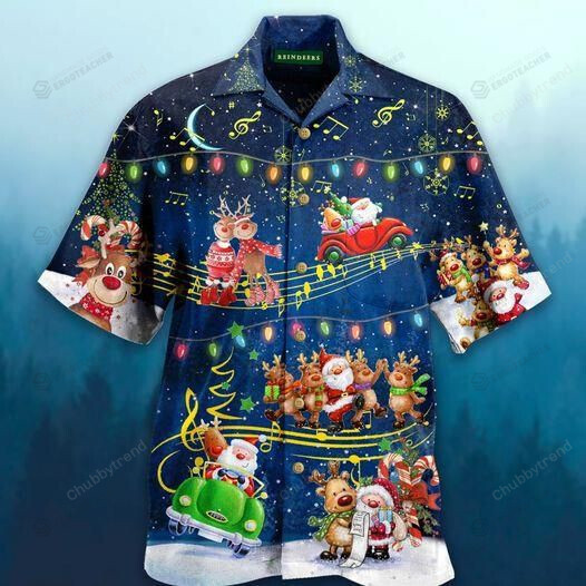 Beautiful Christmas Music Santa Claus Unisex Hawaii Shirts Ha100554