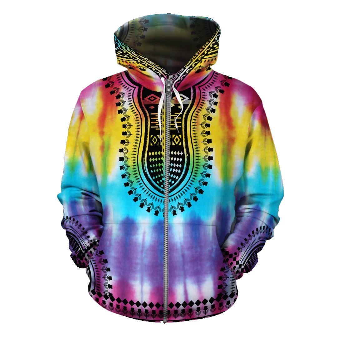 Greek Life Hoodie – Dashiki Tie Dye Zip Hoodie