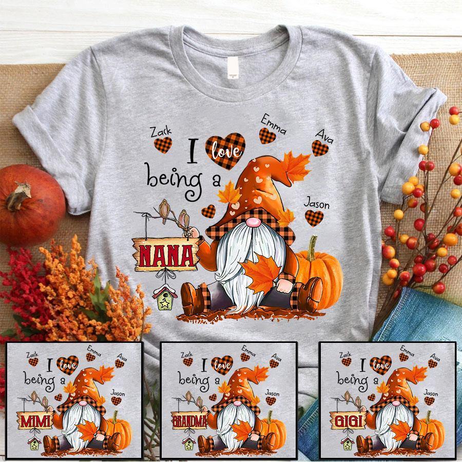 I Love Being A Nana Gnome Autumn Shirt