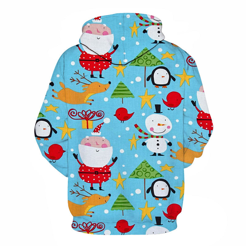 Santa & Snowman Christmas Hoodie – Sweatshirt, Hoodie, Pullover