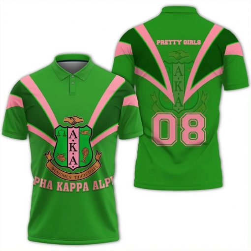 Alpha Kappa Alpha 1908 Emblem Pretty Girls Polo Shirt Annie Arts Shop