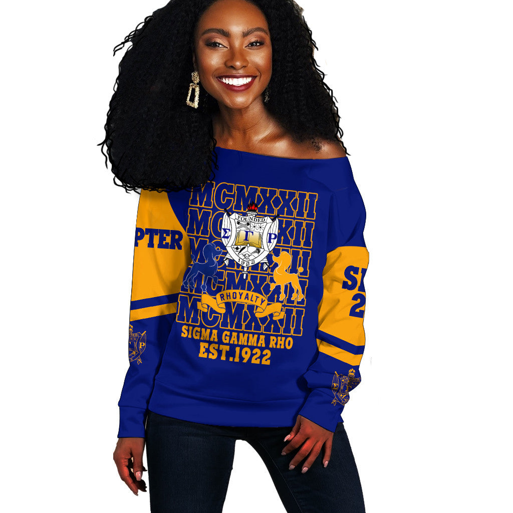 Wonder Print Shop Sweatshirt – Personalized Sigma Gamma Rho Mcm Style Women Off Shoulder