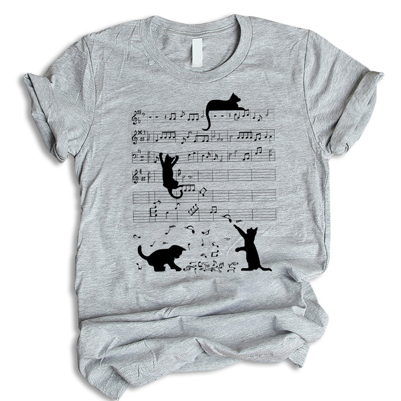 Music Notes Clef Shirt, Gift For Cat Lovers, Funny Cat Shirt, Cute Cat, Music Cat, Pet Lover Gift, Cat Shirt, Cat Hoodie