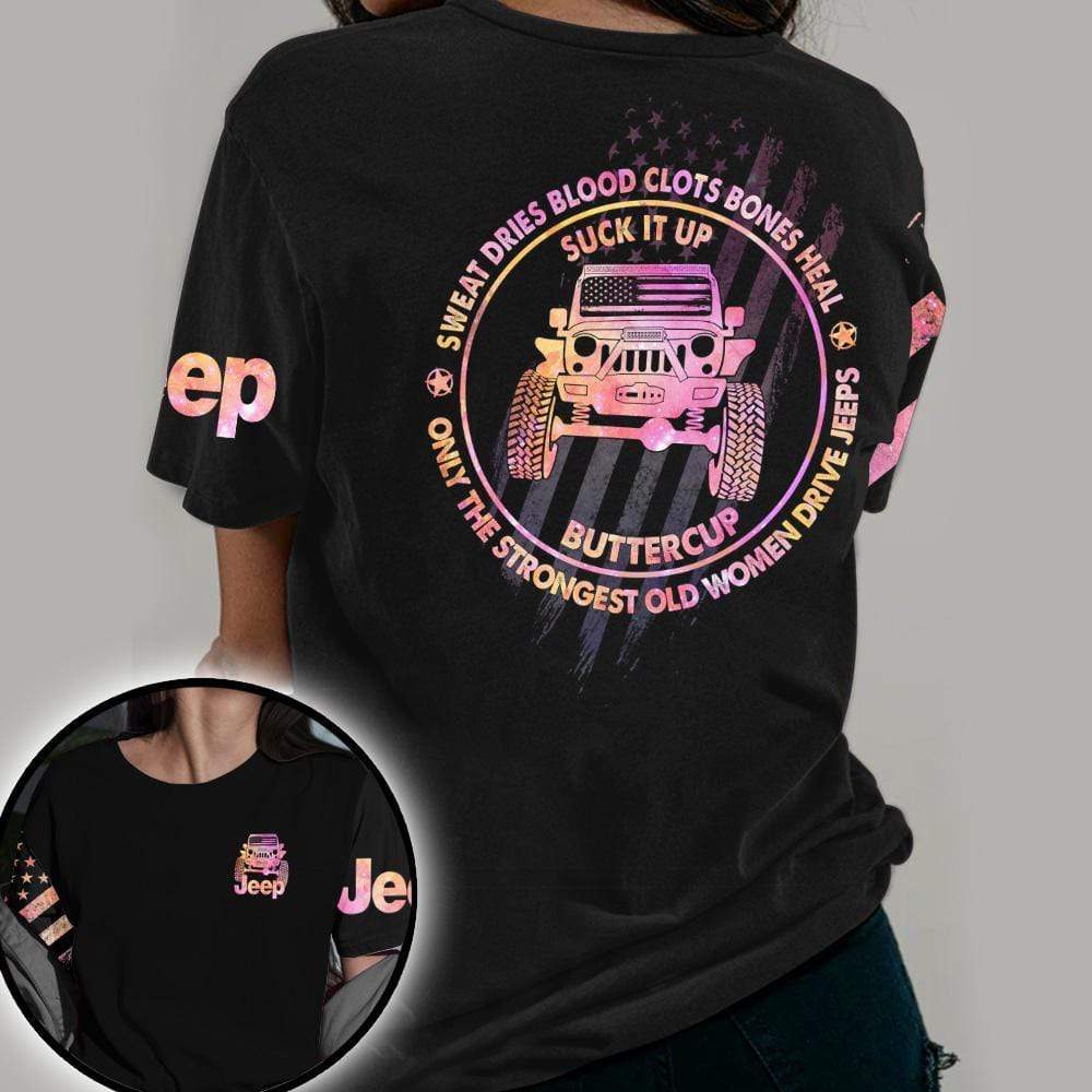 Jeep The Strongest Old Women Dirve Jeeps AOP Unisex T-Shirt