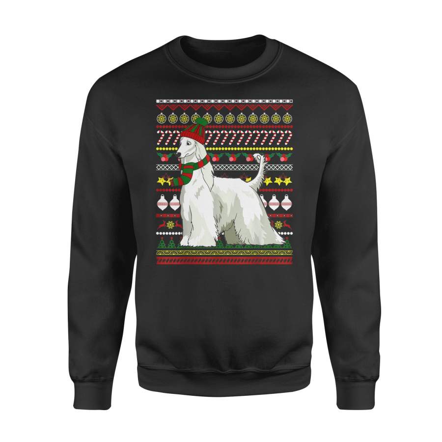 Afghan Hound Santa Claus Ugly Sweater Dog Gift T Shirt – Standard Fleece Sweatshirt