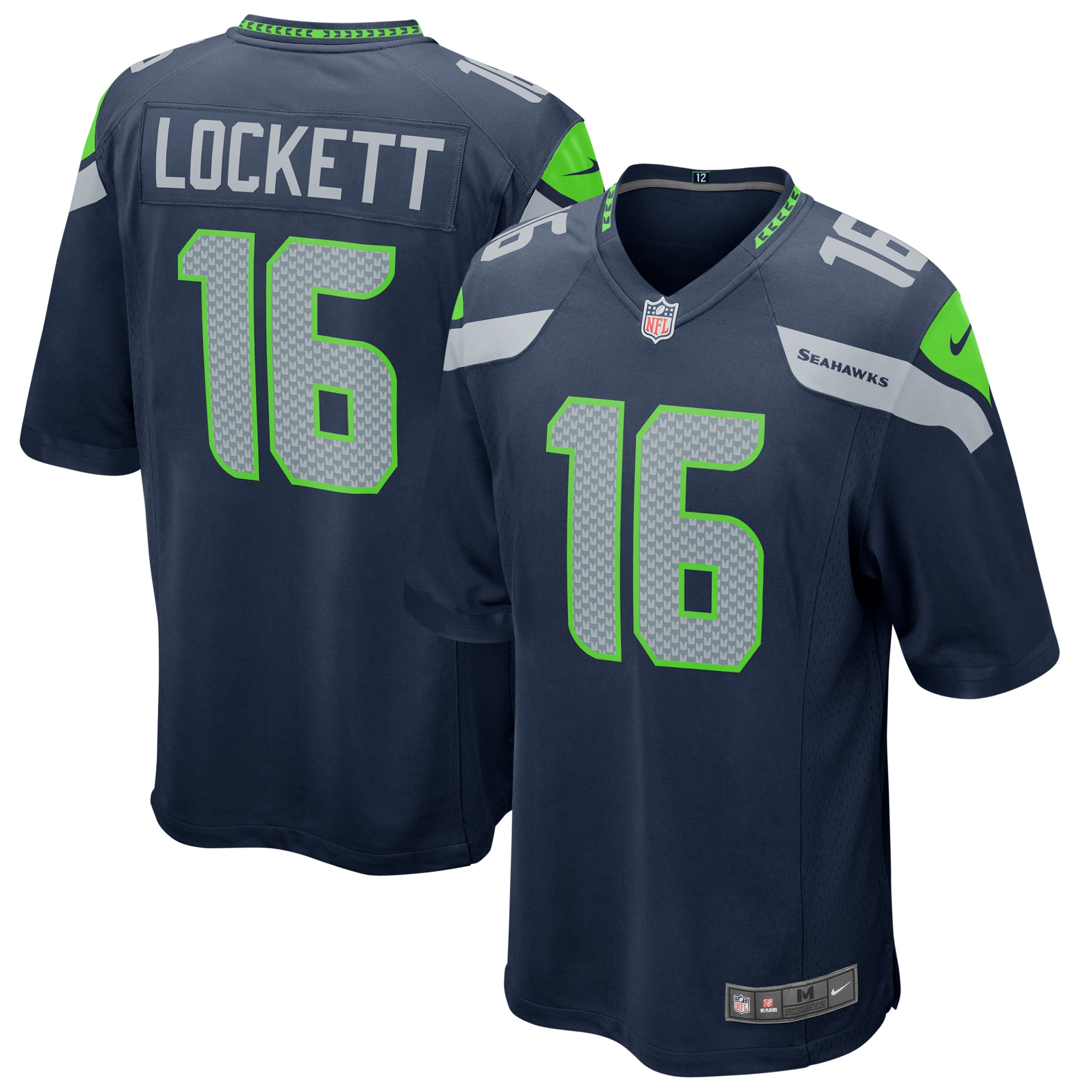 Men’s Seattle Seahawks Tyler Lockett College Navy Game Jersey