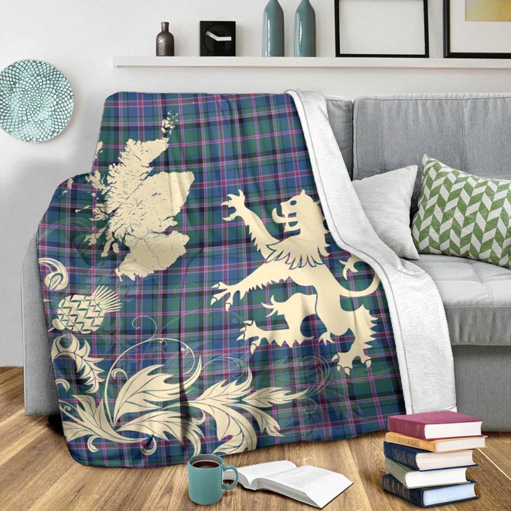 Tartan Blanket Cooper Ancient Tartan Scotland Lion Thistle Map Plaid Blanket