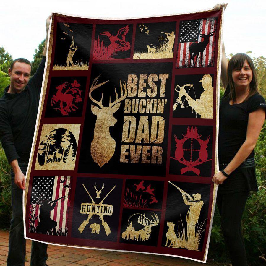 Best Buckin’ Dad Ever – Best Idea Gift For Dad, Gift For Home Decor, Gift For Family  – Fleece Blanket