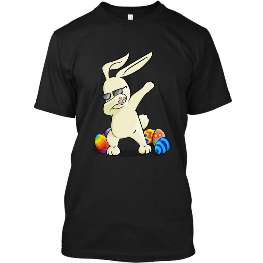 Dabbing Easter Bunny T-Shirt Bunny Happy Easter Shirt Custom Ultra Cotton