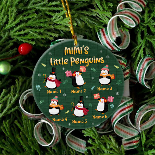 Personalized Grandma Ornament, Mimi’S Little Penguins Christmas Ornaments, Grandparents Ornament, Christmas Tree Ornaments, Grandma Christmas Gifts, Custom Grandma Gifts For Grandma