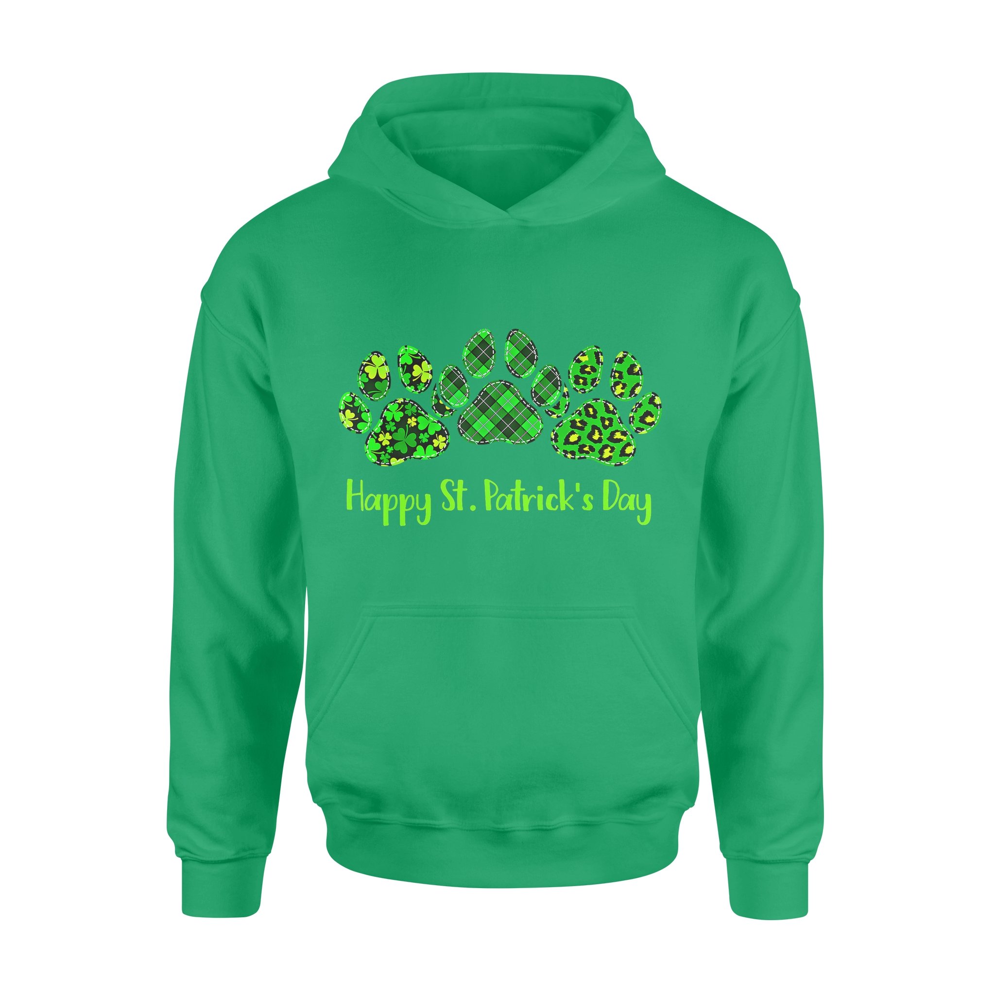 Dog gift idea Leopard Print Three Paws Happy Saint Patrick’s Day T-Shirt – Standard Hoodie