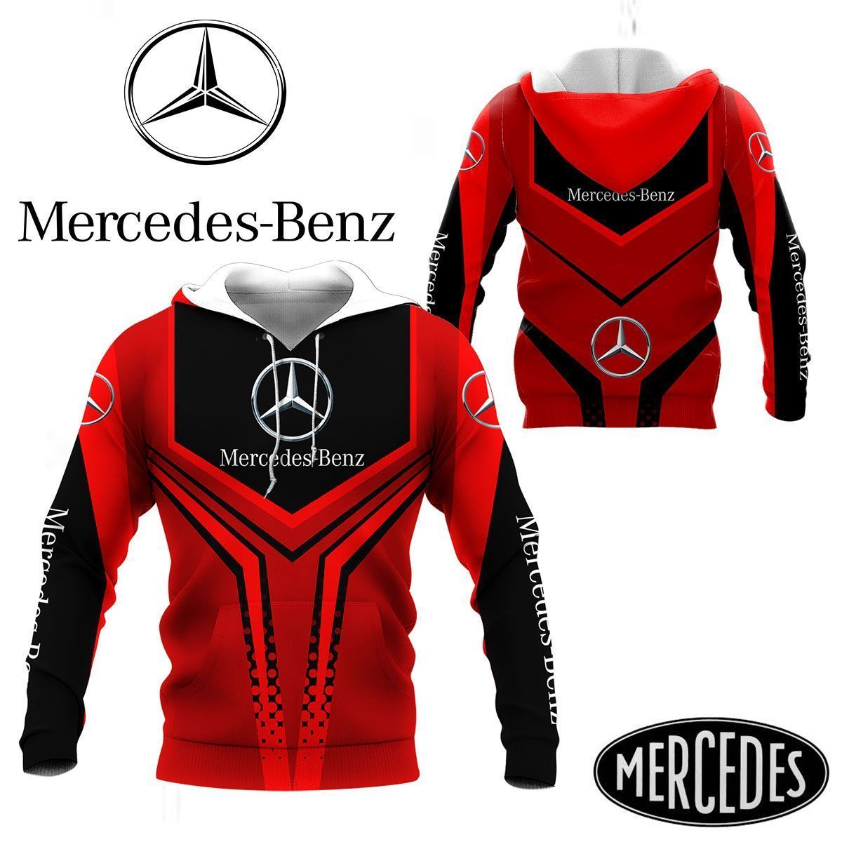 3D All Over Printed Mercedes Benz Shirts Ver 1 (Red)