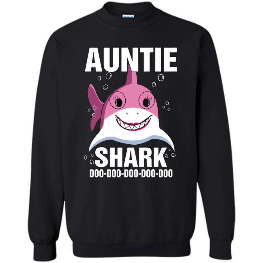 Auntie Shark, Funny Doo Doo Doo Doo – Gildan Crewneck Sweatshirt