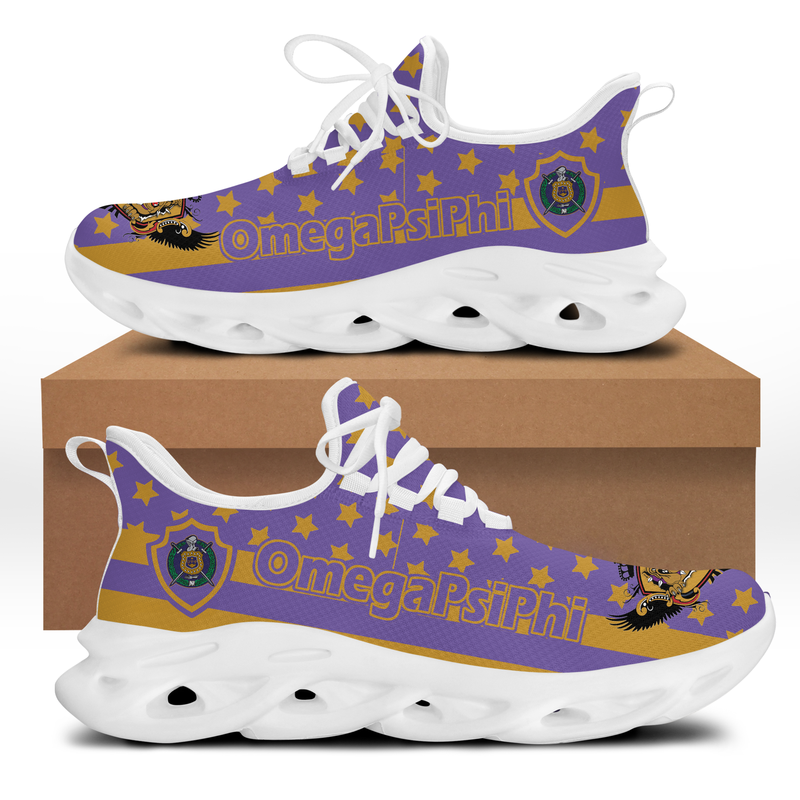 Wonder Print Footwear – Omega Psi Phi Stars Clunky Sneakers Lt10