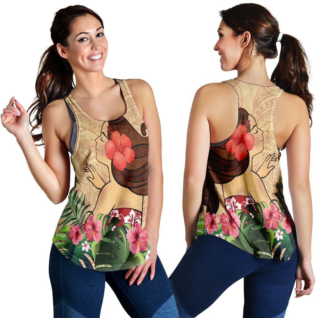 Hawaii Hula Girl And Hibiscus Polynesian Racerback Tank Ha56784