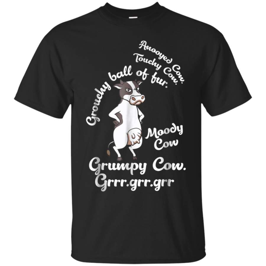 AGR Annoyed Touchy Grouchy Ball Of Fur Funny Grumpy Cow TShirt