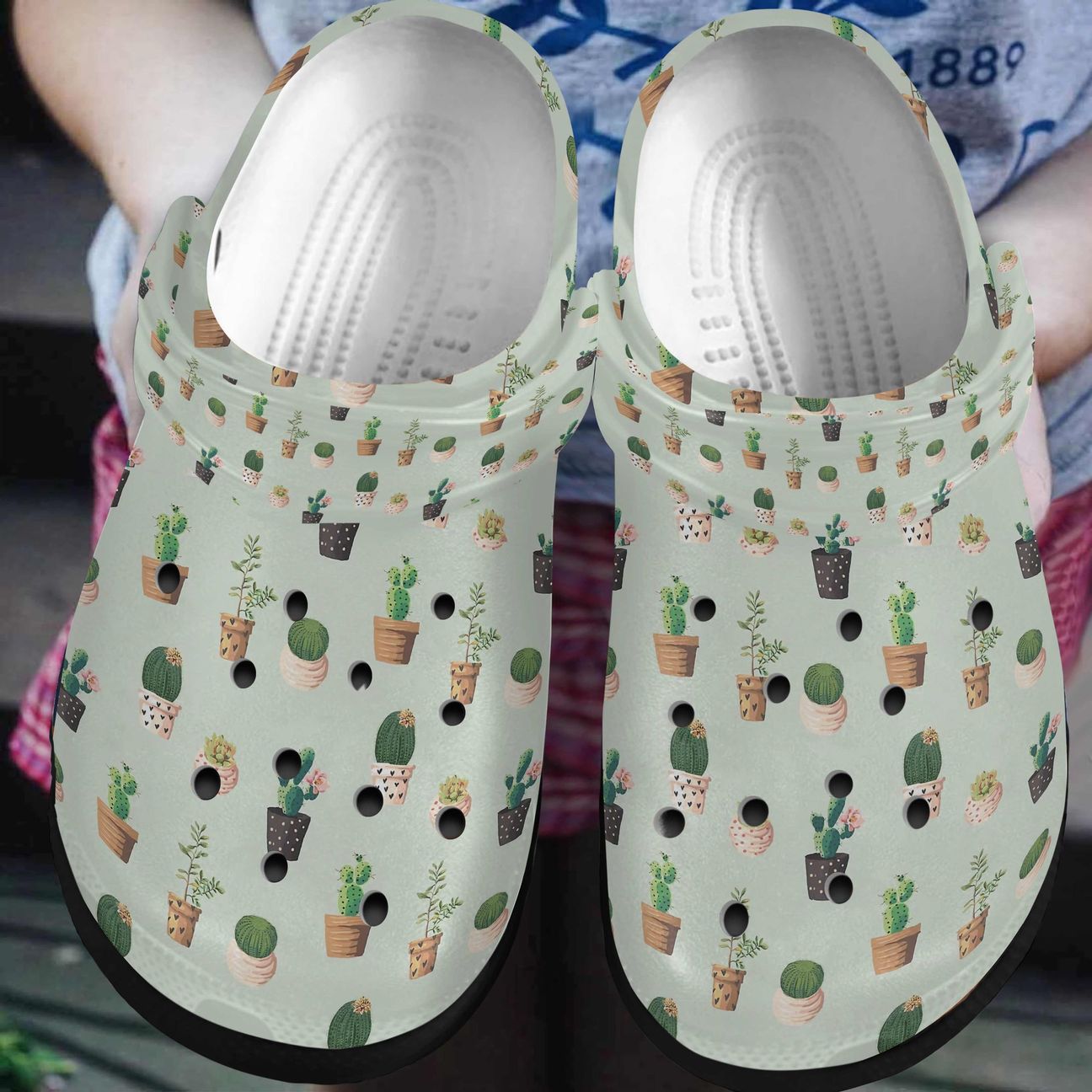 Cactus Personalized Clog, Custom Name, Text, Color, Number Fashion Style For Women, Men, Kid, Print 3D Cactus Pattern