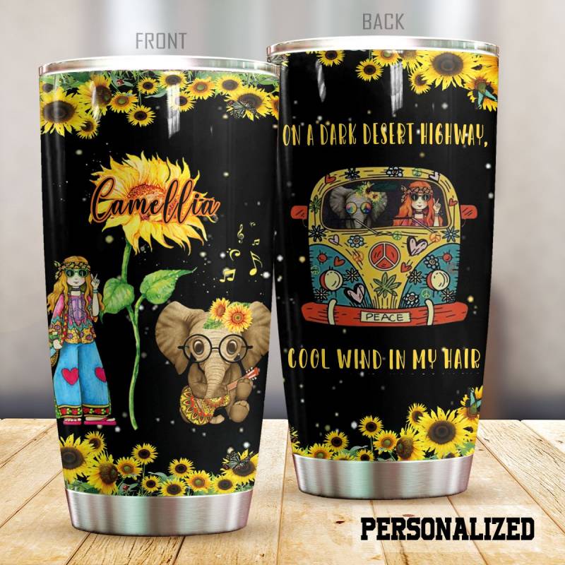 Hippie Elephant Personalized TUMBLER QN83